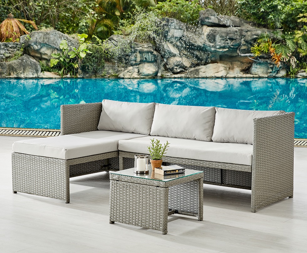 Rattan Garden Furniture Sofa Set Grey Black Brown Patio Outdoor Corner Lounge Ebay